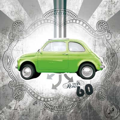 CADRE TOILE CARTONNEE ROAD 60 VERT JJ MO ATTI...