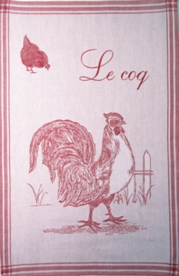 Torchon Le Coq COUCKE, motif plac pour 8