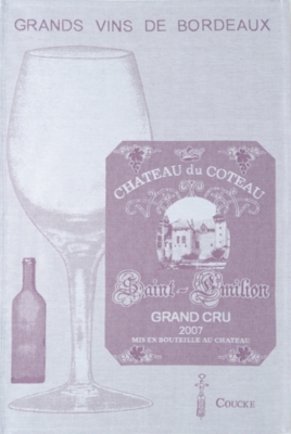 Torchon Grands Vins de Bordeaux COUCKE,  moti...