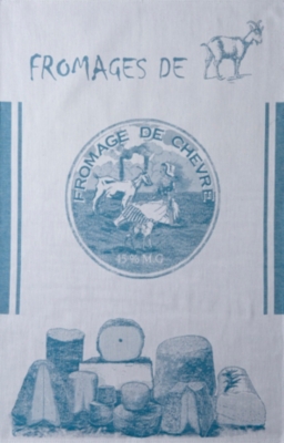Torchon Fromages de Chvre COUCKE, motif plac pour 8