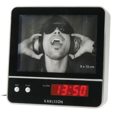 Reveil Cadre Argent KARLSSON   