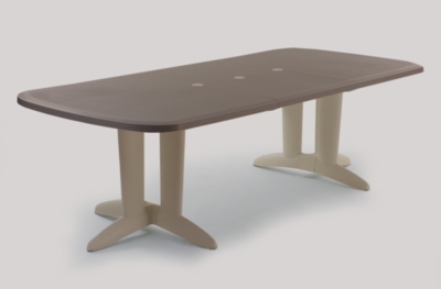 Table résine Deco, 180/250 x 112 cm 1 allong...