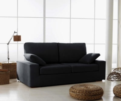 Canap&eacute; fixe 3 places Hawa&iuml; coussins dos plac&eacute;s tissus C Jacquard