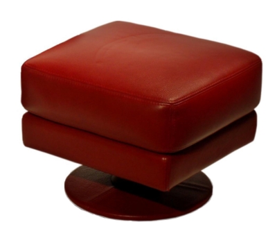 Pouf Aramis, cuir vachette pleine fleur 