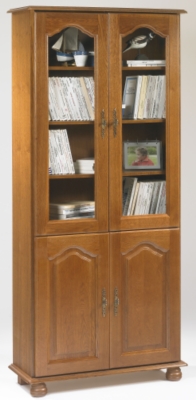 Bibliothque Cluzel 2 portes vitres + 2 portes bois teint chne pour 383