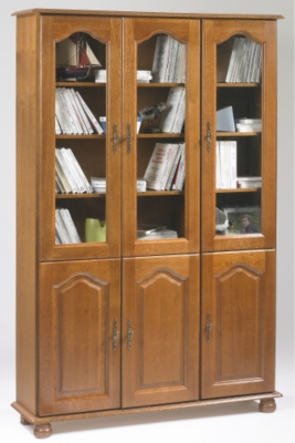 Bibliothque Cluzel 3 portes vitres + 3 portes bois pour 539