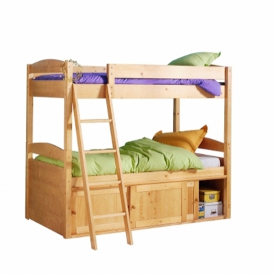 Lits Willy superposables et s&eacute;parables 90 x 190 cm vernis naturel