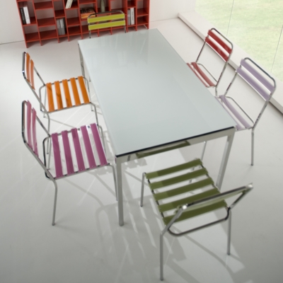 Lot de 2 chaises Adaly, structure chrome 