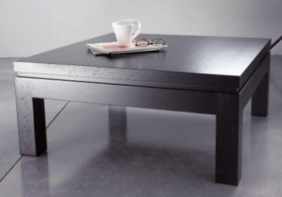 Table basse Ariane carr&eacute;e dessus bois