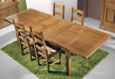 Table repas 4 pieds 2 allonges A...