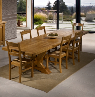 Table repas poutre 2 allonges Au...