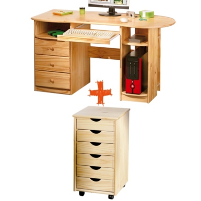 Ensemble bureau + caisson à roulettes  Alpha...