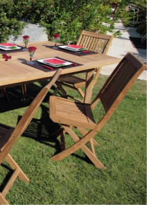 Lot 2 chaises Cabourg pliantes à lattesTecto...