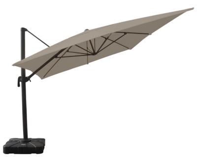 CALVI parasol excentré en alu 4x3m diam280cm en toile pour 790€