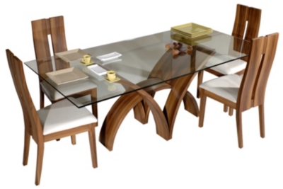 Table fixe dessus verre Canaletto pour 885