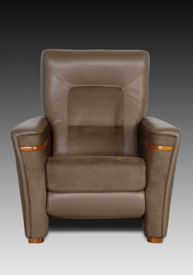 Fauteuil de relaxation manuel Caravelle cuir/microfibre