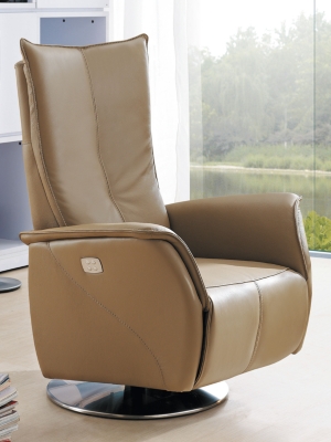 Fauteuil électrique bi-moteur pivotant cuir ...