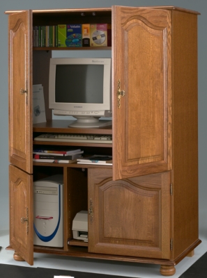 Armoire multimédia chêne Cluzel   
