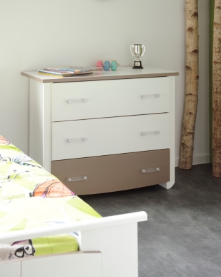 Commode 3 tiroirs Camille taupe ...
