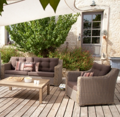 Fauteuil bas OCEO Provence, résine tressée ...