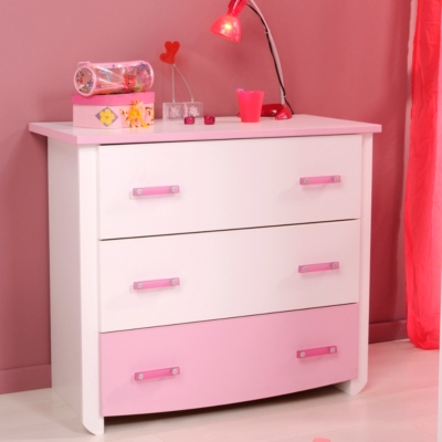 Commode 3 tiroirs Candice rose 