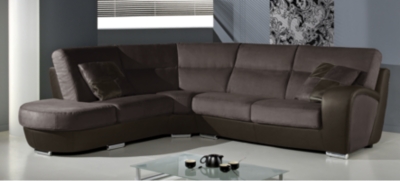 Angle m&eacute;ridienne bi-mati&egrave;re cuir/microfibre