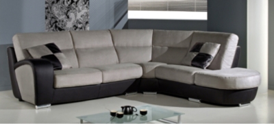 Angle m&eacute;ridienne bi-mati&egrave;re cuir/microfibre