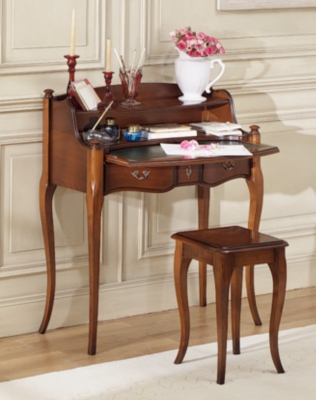 Petit bureau Louis XV Eole avec tabouret   