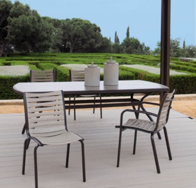 Table rectangulaire Floris alu/résine210 x 1...