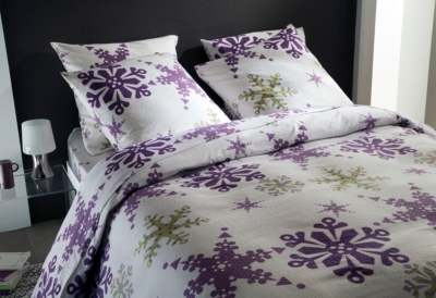Parure de lit housse flanelle Flocon nei ge 