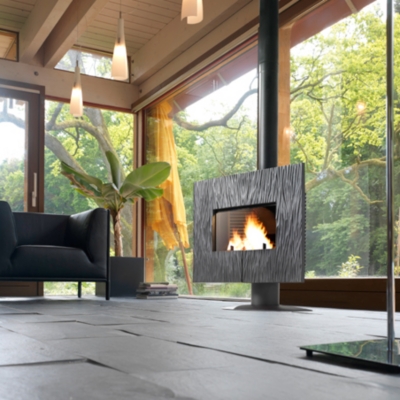 Po&ecirc;le &agrave; bois Gaya Ardoise INVICTA fonte anthracite