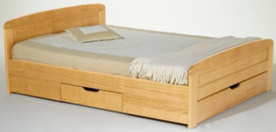 Lit rangement Iris 140 x 190 cm vernis nature...