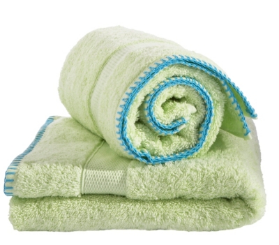 Lot de 2 serviettes de bain Ibiza anis / turquoise pour 15
