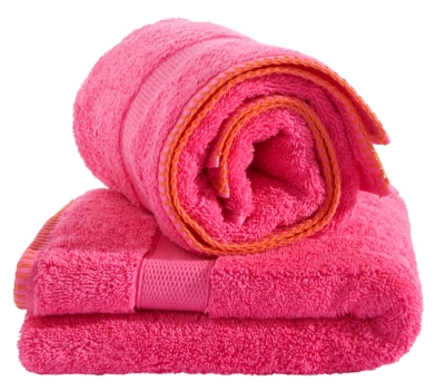Lot de 2 serviettes de bain Ibiza fuchsia / rouge pour 15