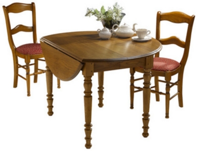 Table ronde à volets Ø 115 Léonnie,  chên...