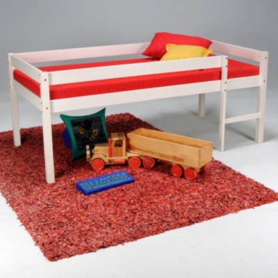 Lit haut Maki, vernis blanc 90 x 190 cm