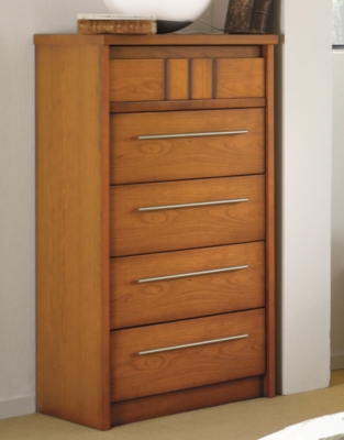 Chiffonnier 5 tiroirs Mareva merisier 