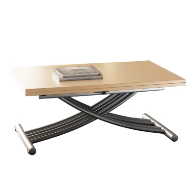 Table basse multiposition Maria teint&eacute;e ch&ecirc;ne clair