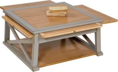 Table basse carrée avec tirettes Marigny 
