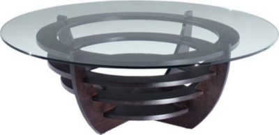 Table basse ronde Marly teinte weng&eacute;