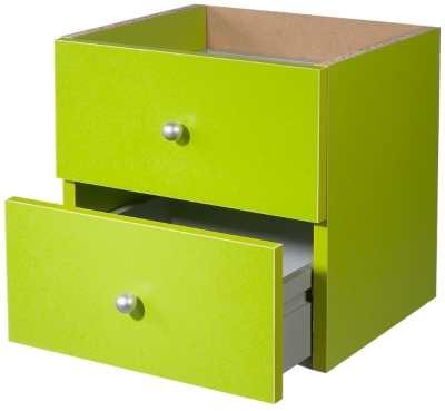 Lot de 2 tiroirs Multicases coloris vert acid...
