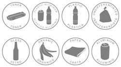 Set de 8 autocollants pour poubelles de  tri ...