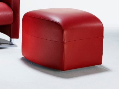 Pouf carré Passy, cuir vachette pleine fleur...