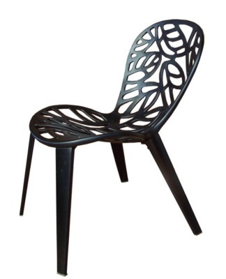 Lot  de 2 chaises Pétale Alu noir   