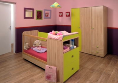 Lit bébé évolutif Pyrate hêtre kiwi   