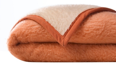 Couverture Prestige pêche / écru   