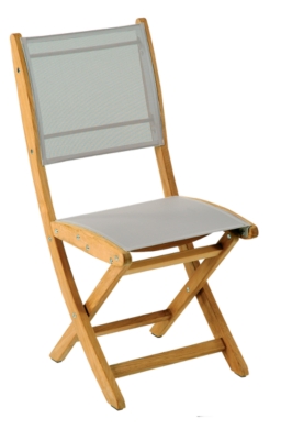 Lot 2 chaises pliantes Sillage Teck/Batyline,...