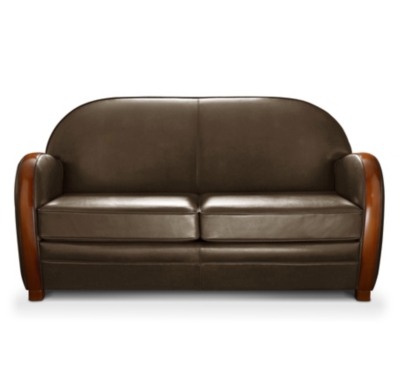 Canap&eacute; fixe Sirius Retro, cuir pleine fleur grain taureau ou cuir mouton