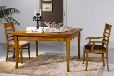 Table carrée Solène avec 2 all...