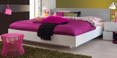 Lit Thelma blanc-gris 160 x 200 ...